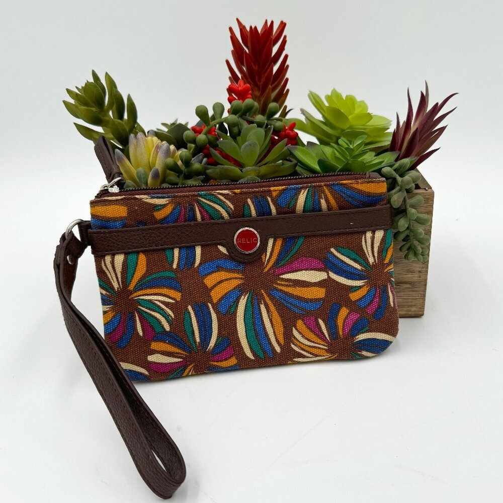 Relic By Fossil Floral Canvas Wristlet - image 1